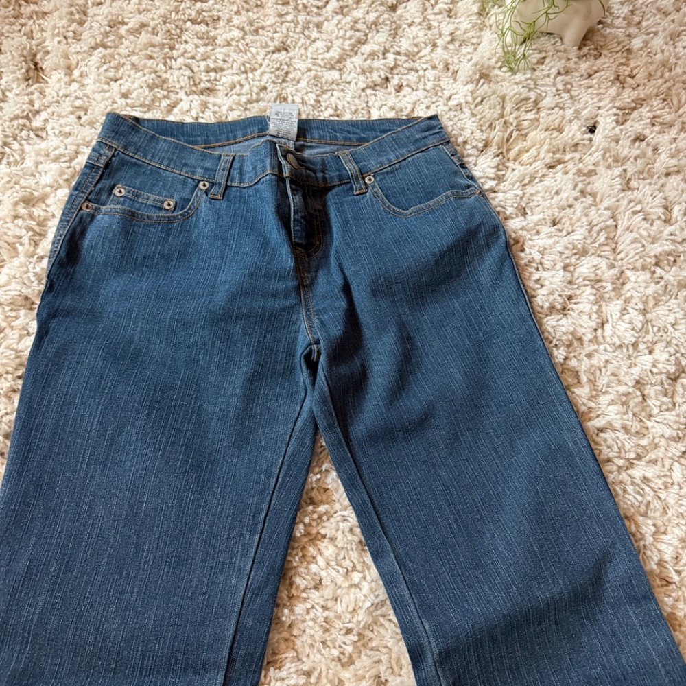 Stylish ellemenno beautiful solid Y2K, dark denim Dark Blue Flare Jeans blue fla - Picture 4 of 6
